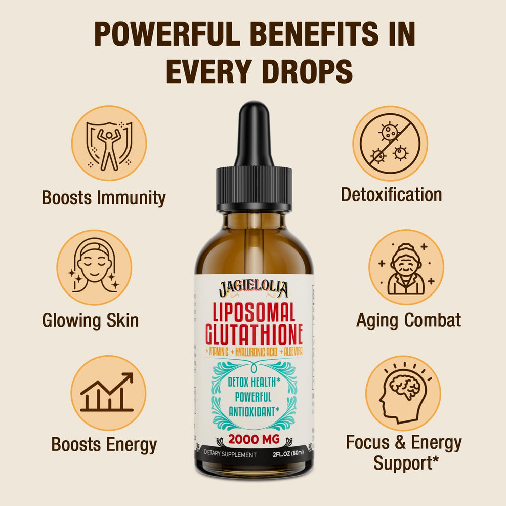 Natural vegan Liposomal Glutathione Liquid bottle on a clean background
