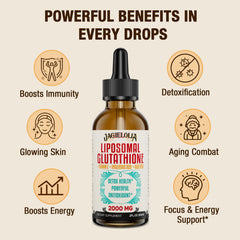 Natural vegan Liposomal Glutathione Liquid bottle on a clean background