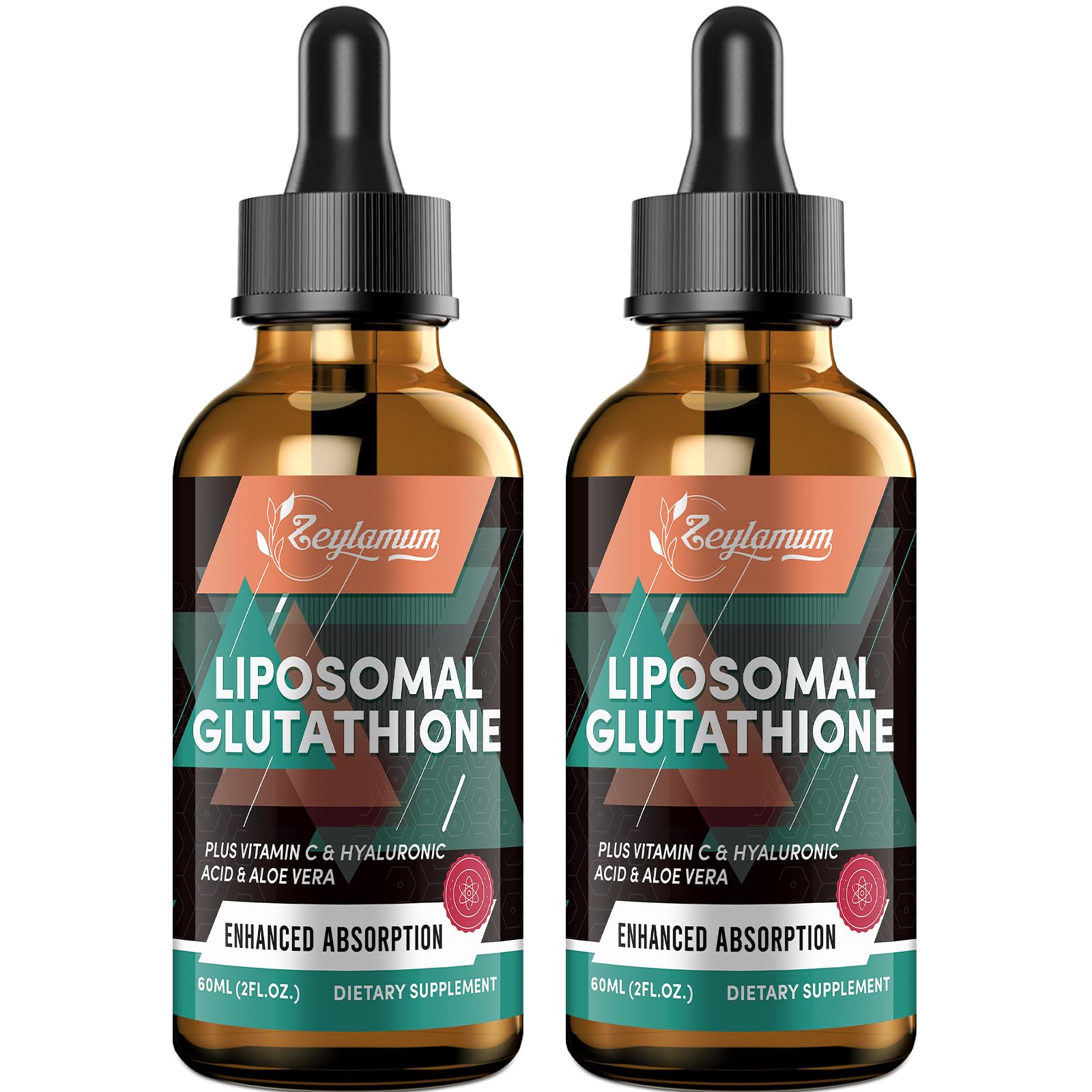 Bottle of 2000mg Liposomal Glutathione Liquid Drops with dropper