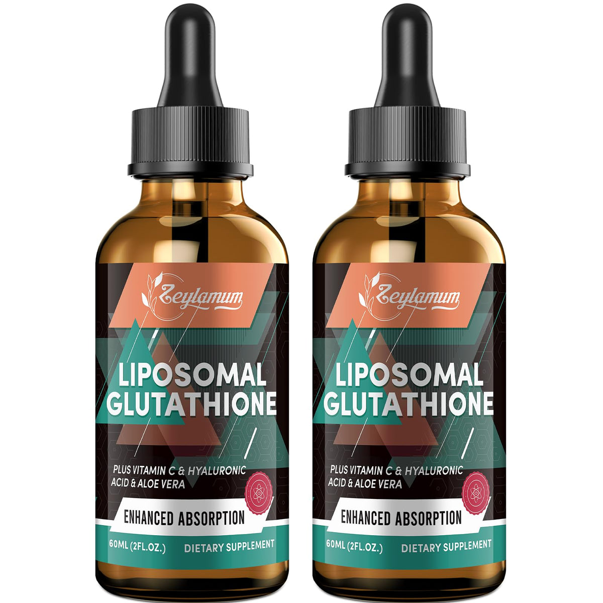 Bottle of 2000mg Liposomal Glutathione Liquid Drops with dropper
