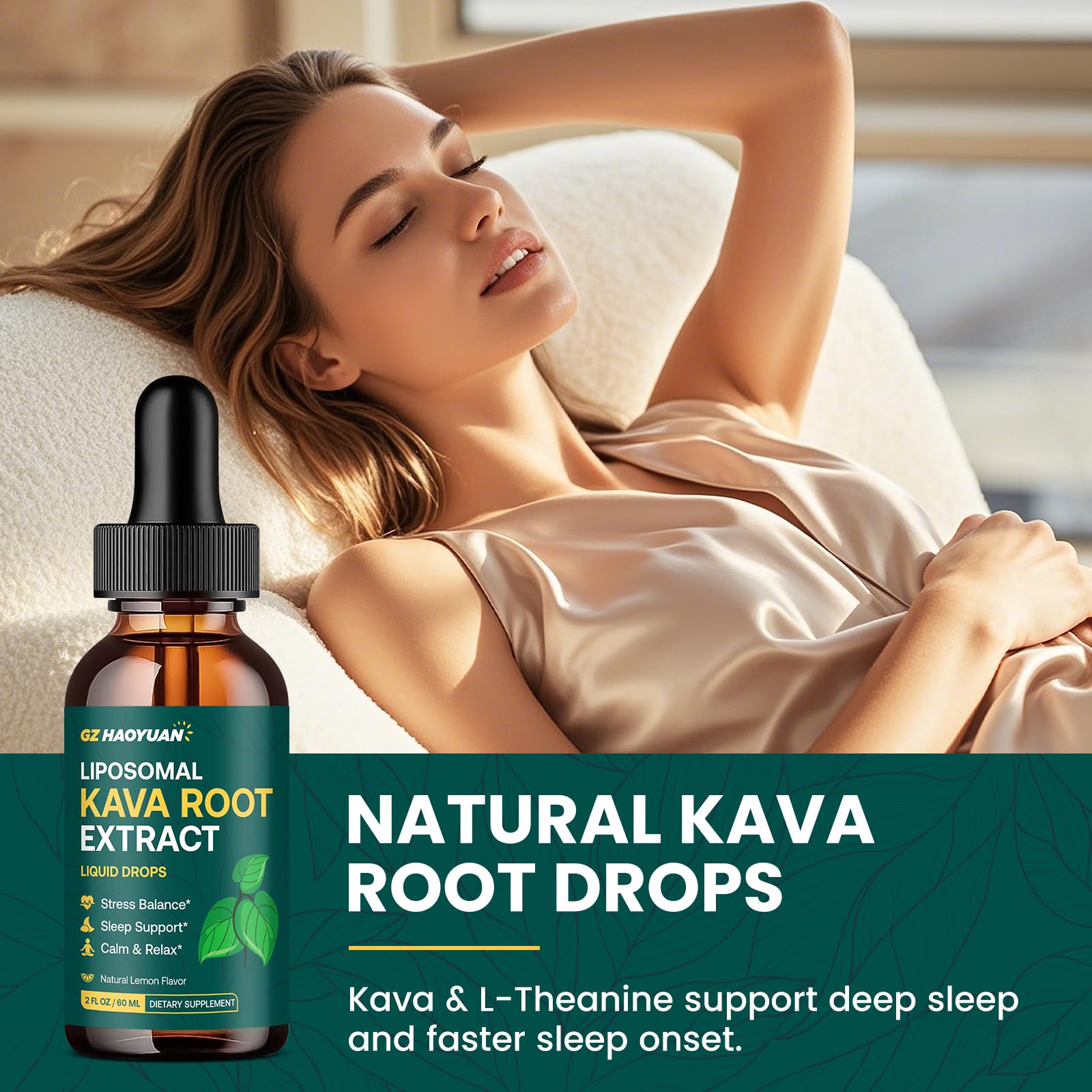 2 oz bottle of Liposomal Kava Kava Drops