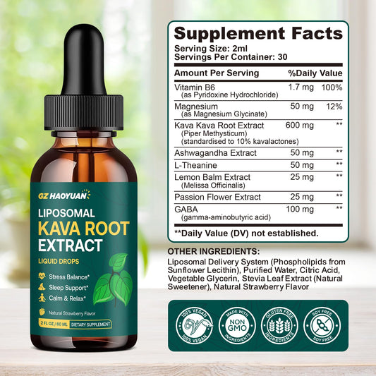 Dropper dispensing Liposomal Kava Kava drops