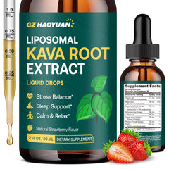 Front view of Liposomal Kava Kava root extract bottle