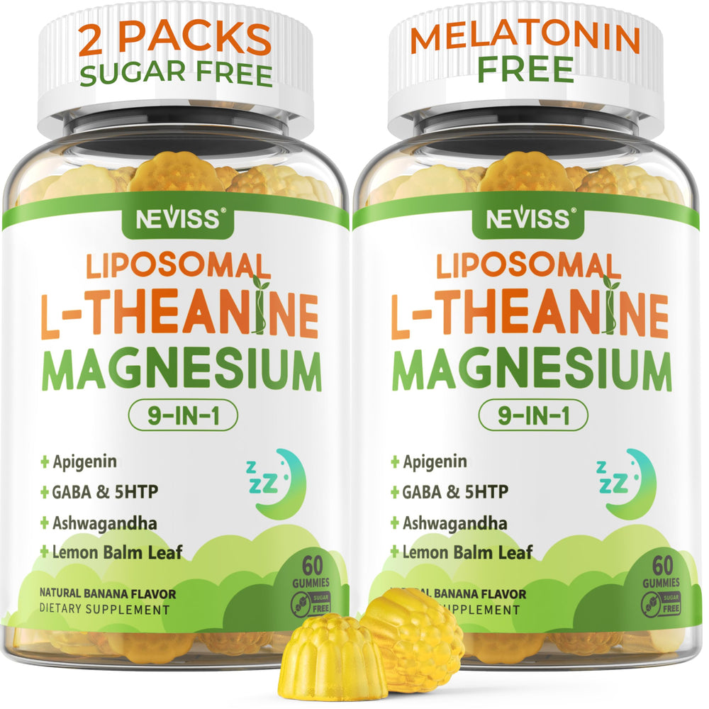 Two-pack bottle of Liposomal L-Theanine Magnesium Gummies 200mg