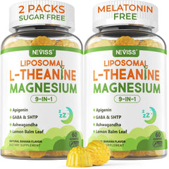 Two-pack bottle of Liposomal L-Theanine Magnesium Gummies 200mg