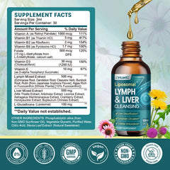 Ingredient panel showing Milk Thistle, Echinacea, Dandelion and more