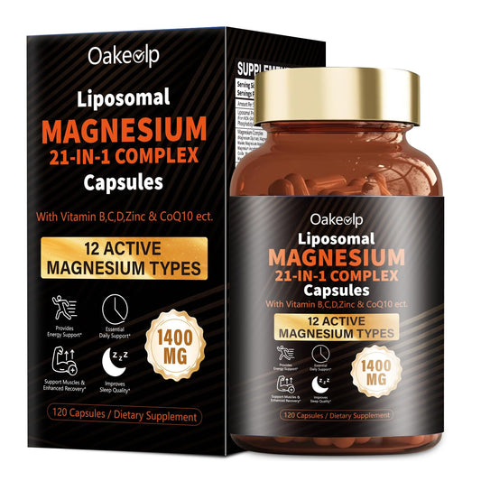Liposomal magnesium complex with 12 forms for enhanced absorption