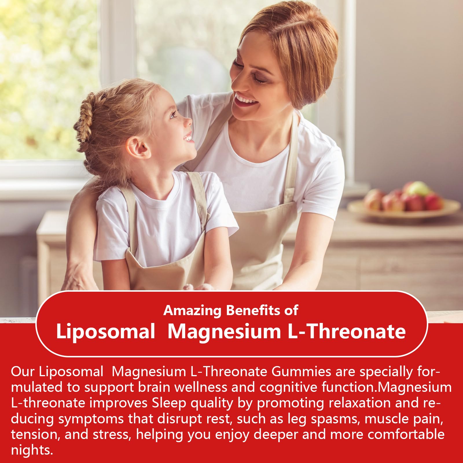 Kid-friendly magnesium threonate gummy for cognitive support and sleep