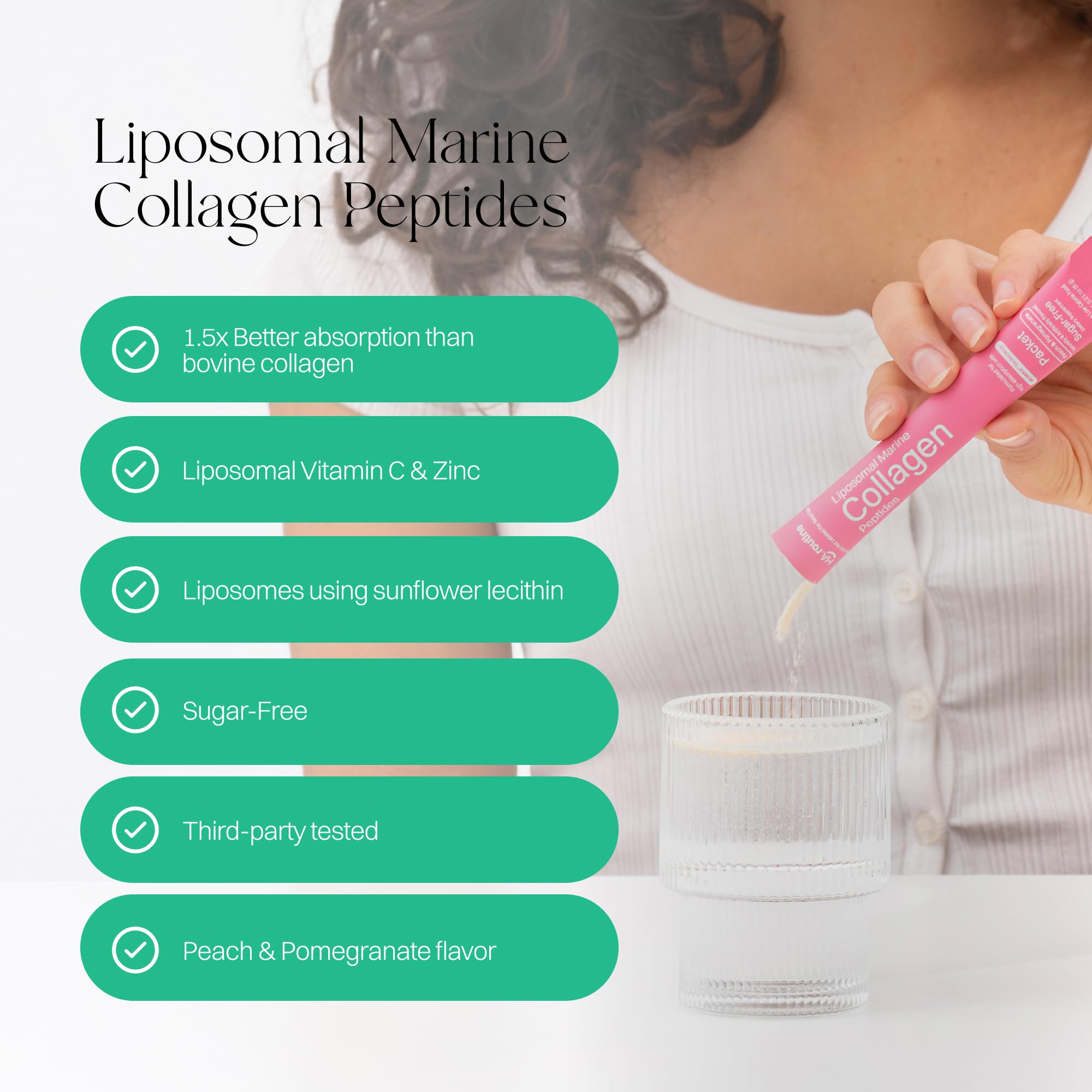 Label of liposomal marine collagen powder packets