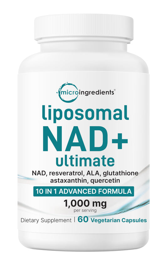 Liposomal NAD+ 1,000mg bottle with 60 veggie capsules