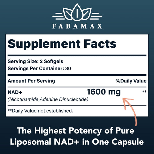 Back label showing supplement facts and dosage information