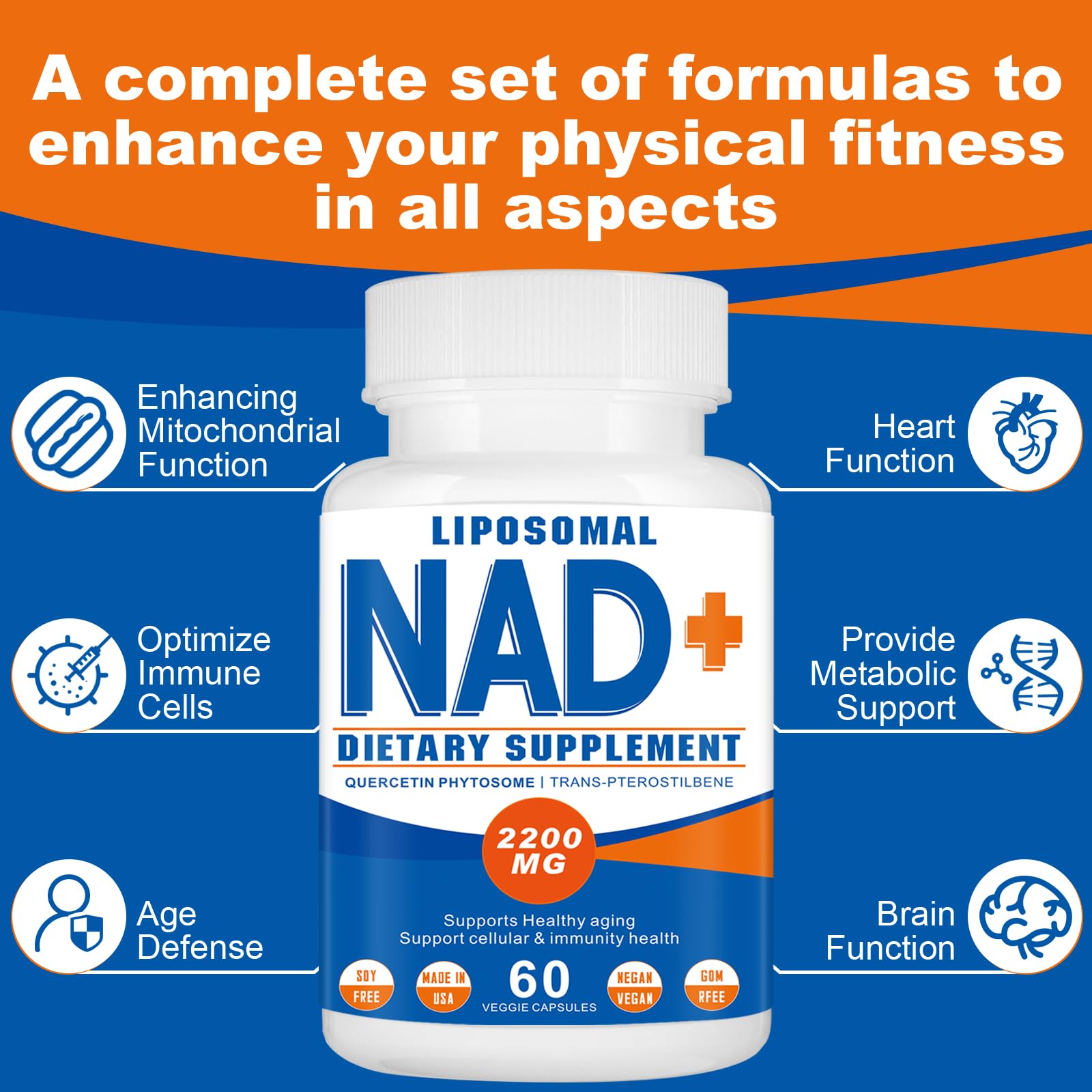 Graphic showing NAD+ energy metabolism and cellular health