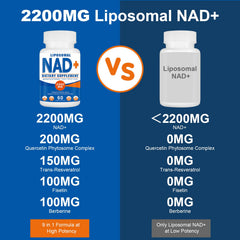 Bottle of NAD+ with resveratrol for healthy aging