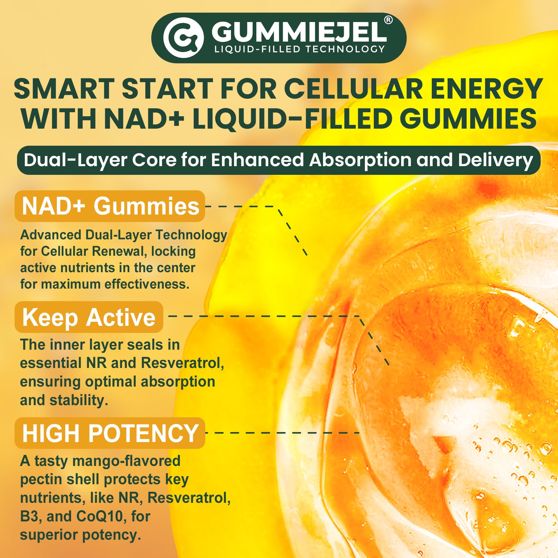 Lifestyle shot depicting energy and focus from NAD+ gummies