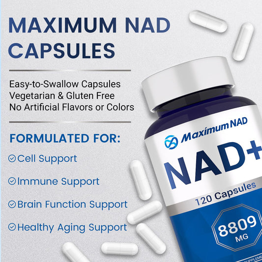 Close-up of liposomal NAD and resveratrol ingredients