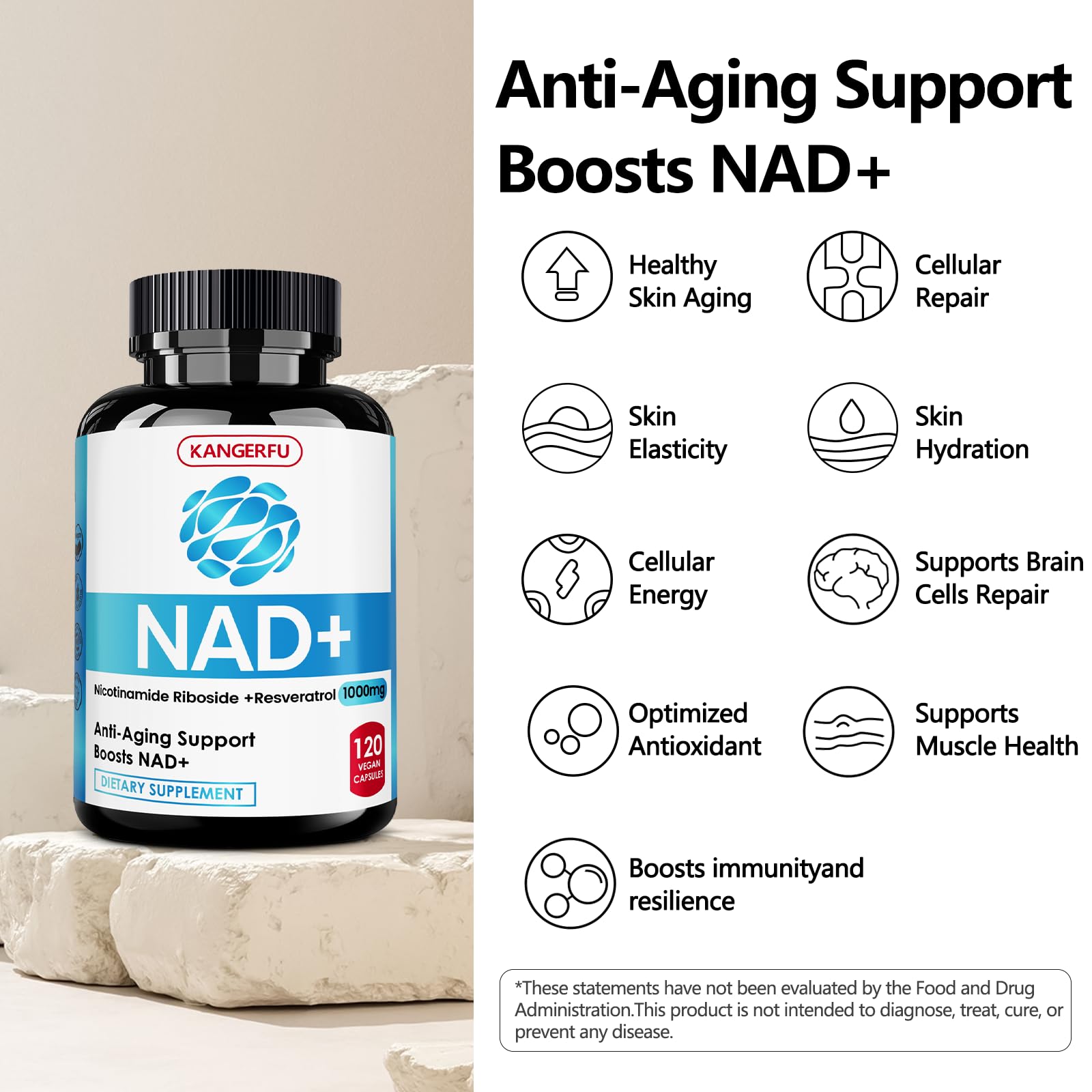 Premium liposomal NAD+ capsule packaging