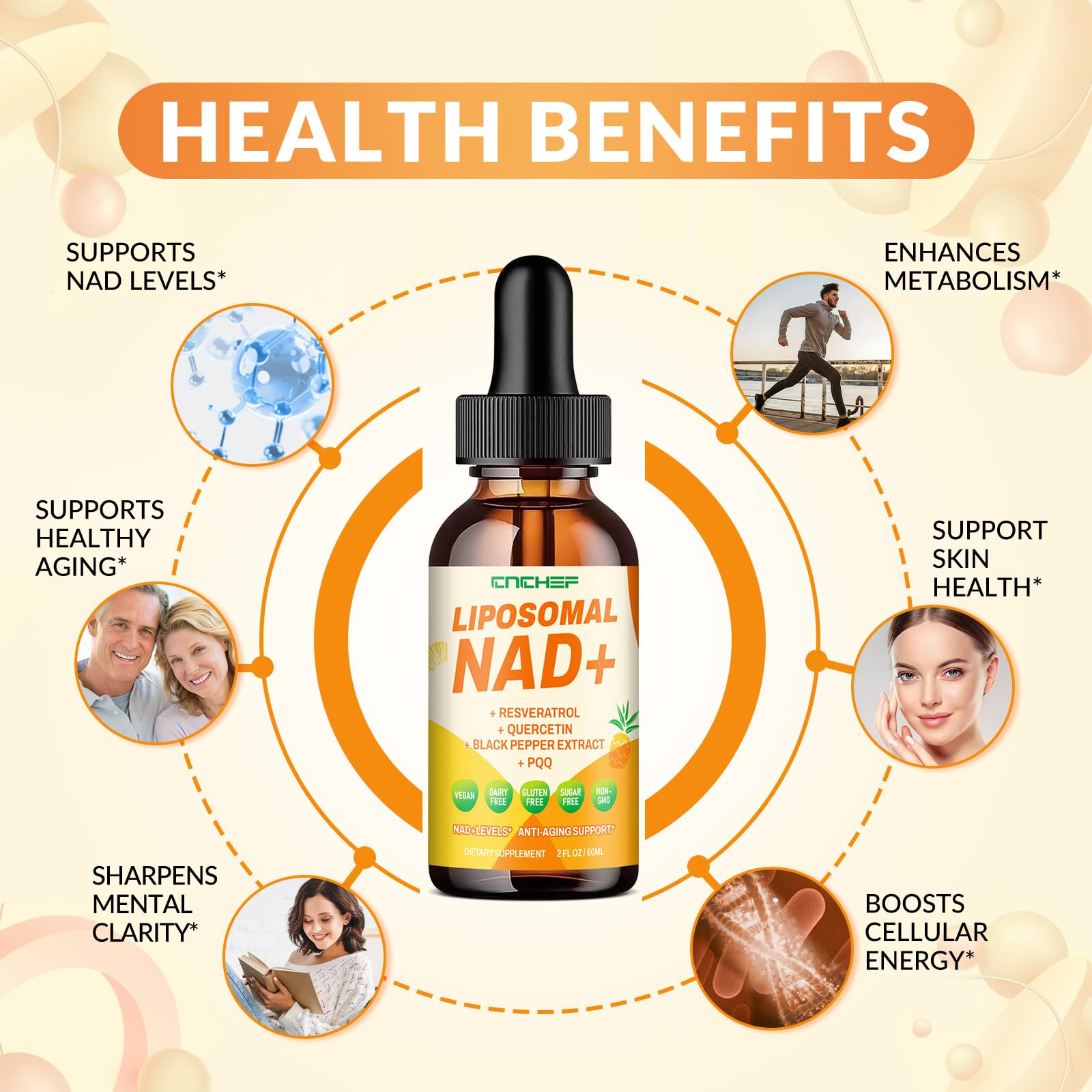 Close-up of Nicotinamide Riboside Hydrogen Malate on the ingredient panel