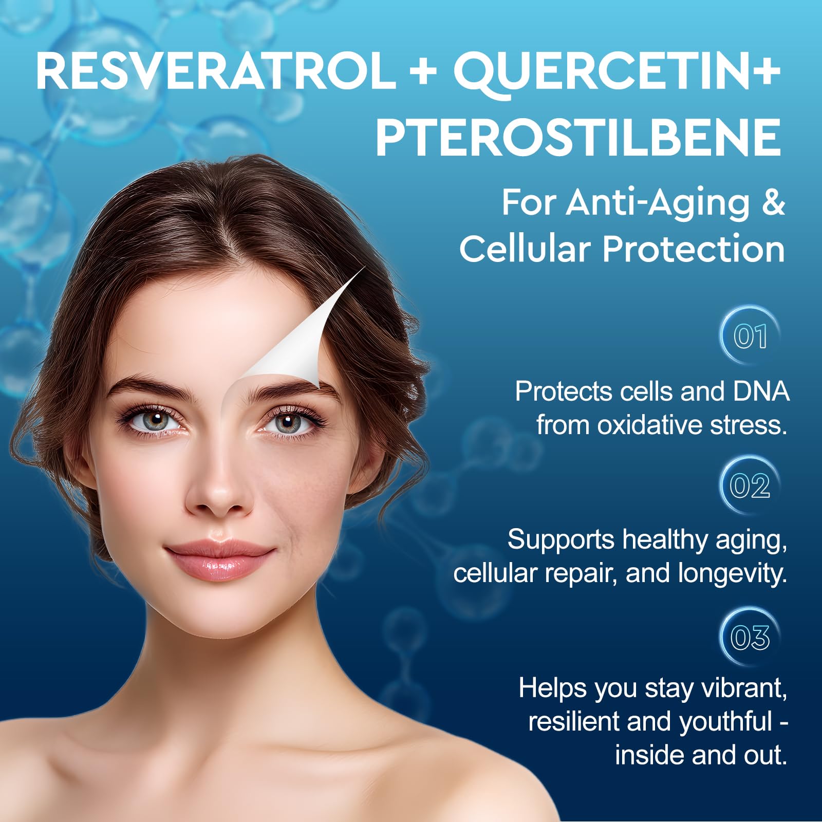 Trans-resveratrol and pterostilbene ingredients in NAD+ formula