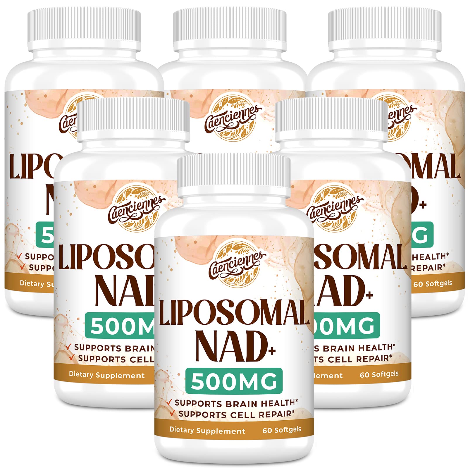Bottle of Liposomal NAD+ 500 mg softgels