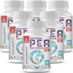 Package showing Liposomal Palmitoylethanolamide 1000 mg with Luteolin 100 mg in 360 softgels