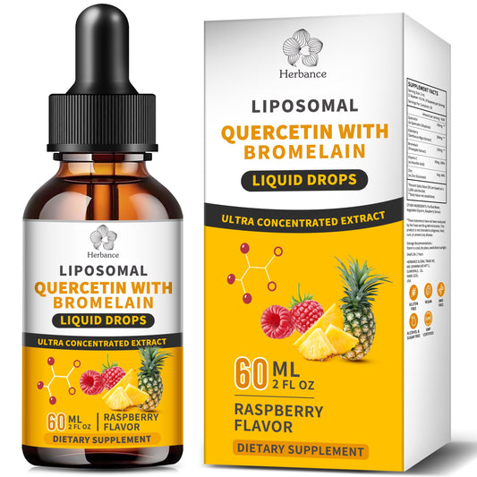 Liposomal quercetin with bromelain liquid drops bottle for immune support