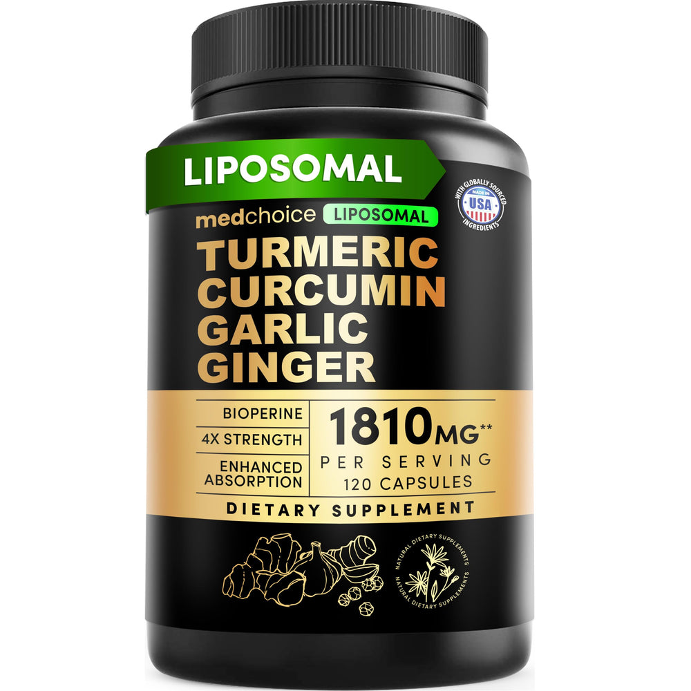 Liposomal Turmeric bottle front label with 120-count quantity