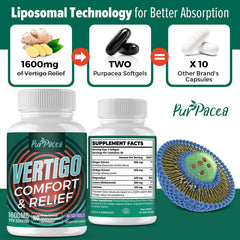 Liposomal Vertigo supplement bottle back showing label