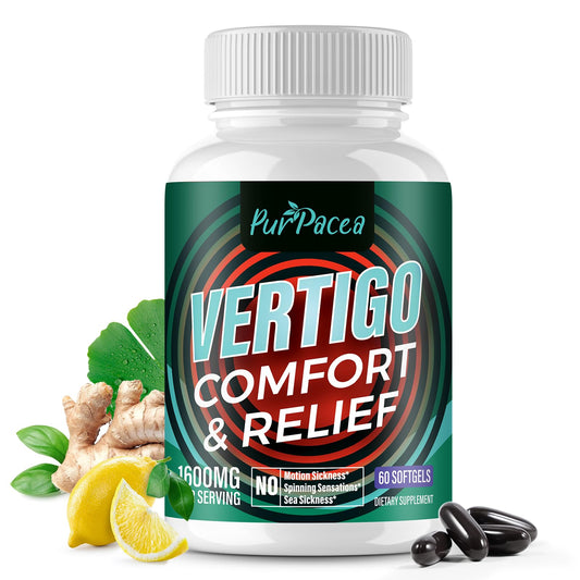 Liposomal Vertigo supplement bottle front with 60 softgels