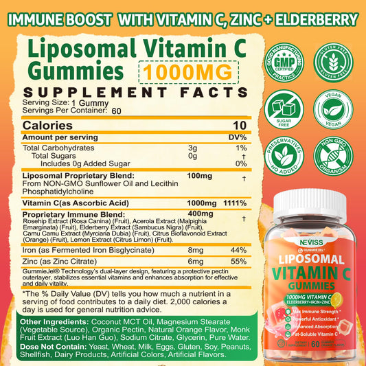 Close up of orange flavored Vitamin C gummies