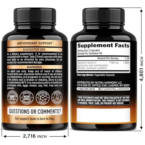 Close-up of Liposomal Vitamin C 1700 mg capsules