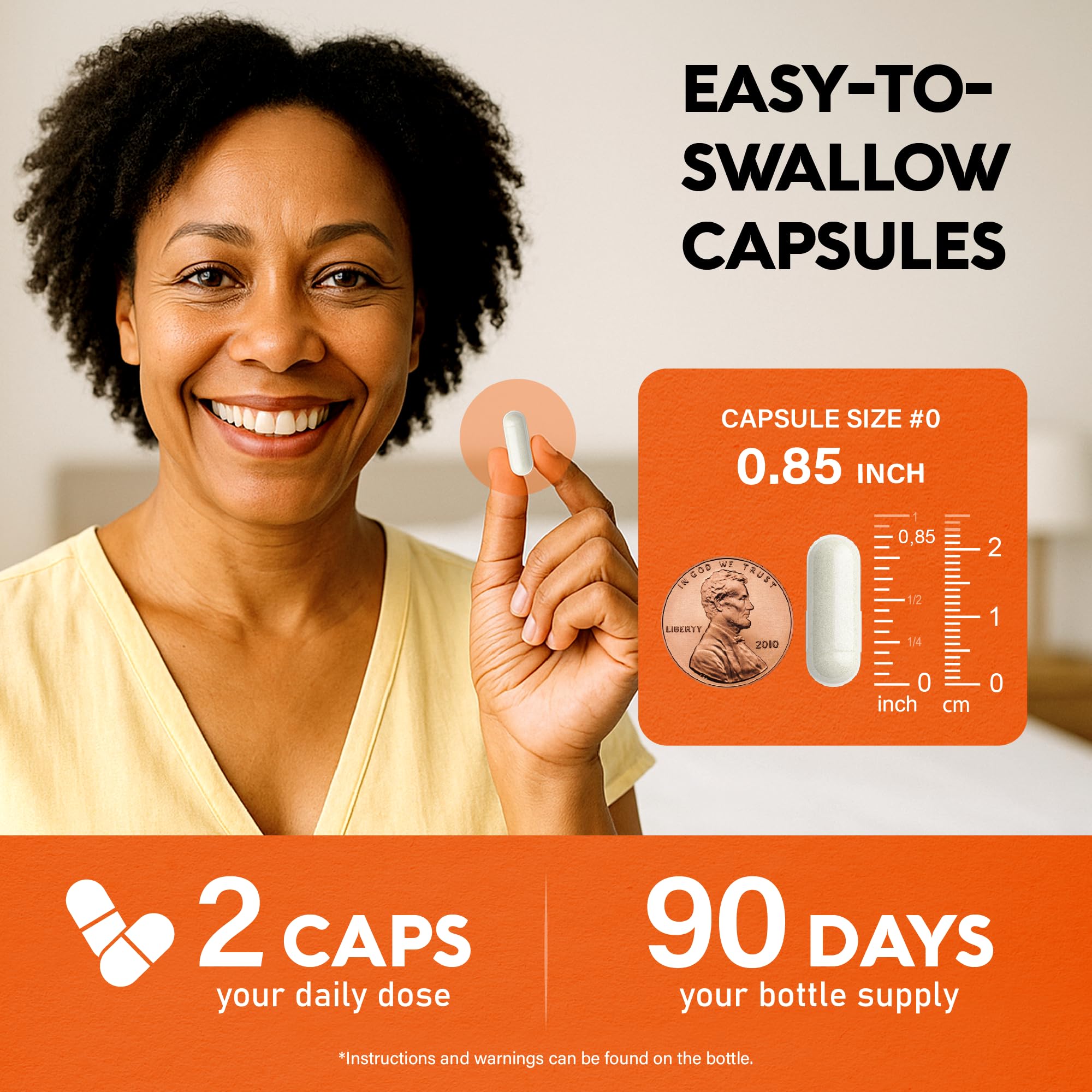 180 capsules bottle on white background