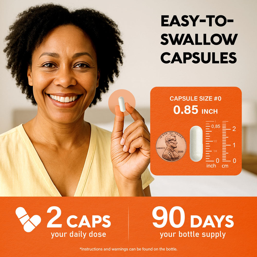 180 capsules bottle on white background