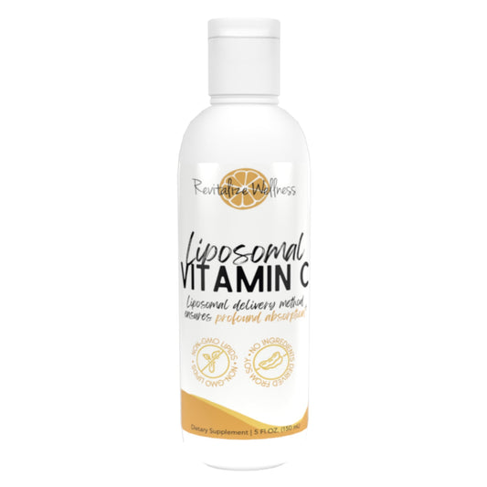 Front view of Revitalize Wellness Liposomal Vitamin C bottle
