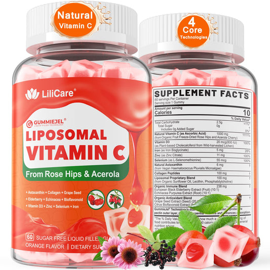 Liposomal vitamin C gummies 1000mg for adults and kids 9+