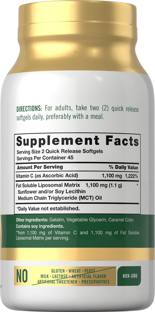 Close-up of liposomal vitamin C high-potency matrix
