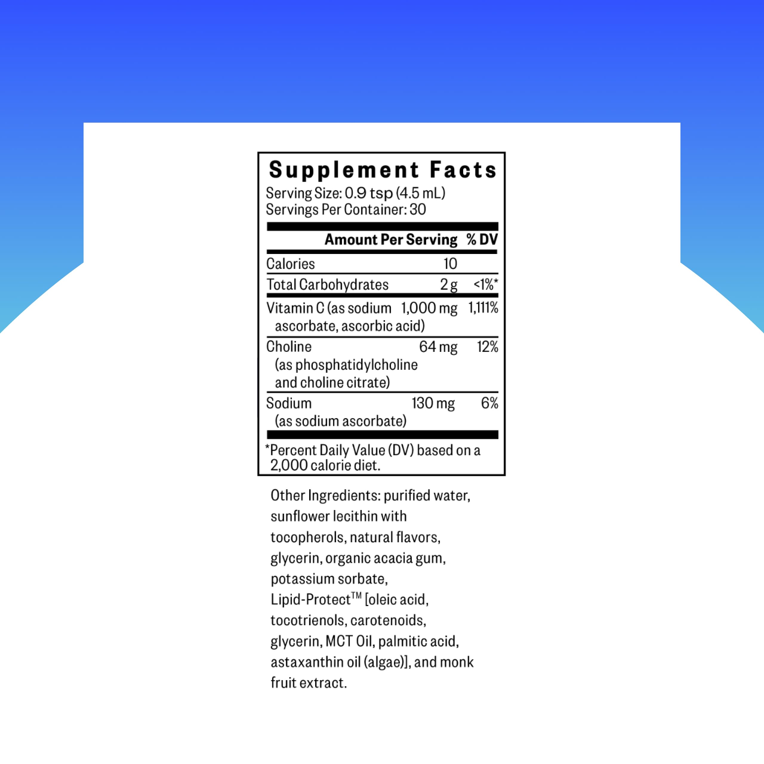 Product bottle label showing 1,000 mg per serving