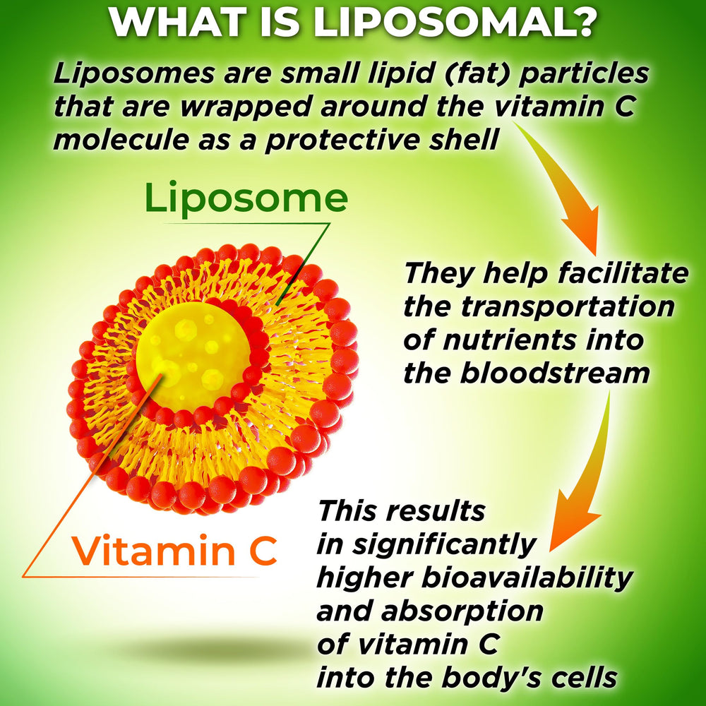 US-made liposomal vitamin C capsule bottle in facility environment
