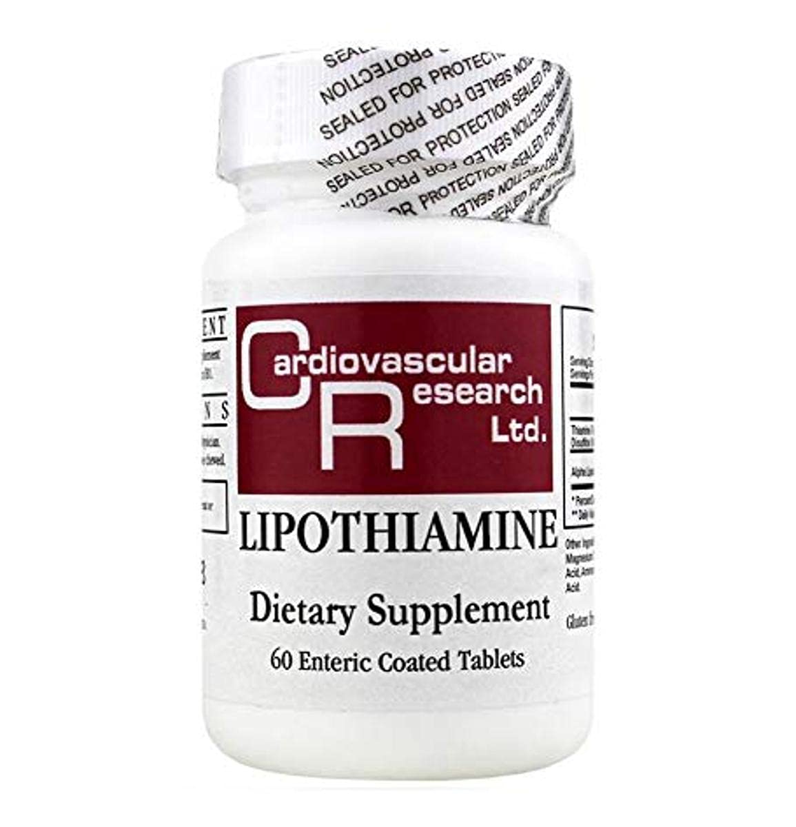 Lipothiamine White 60 Count THIAM2 bottle by Cardiovascular Research, California, USA