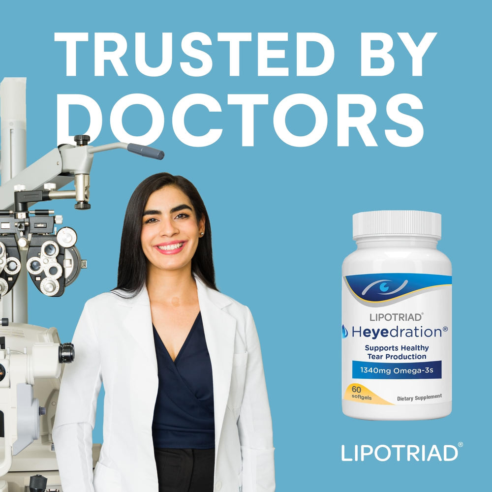 Box and bottle of Lipotriad Heyedration Eye Vitamins