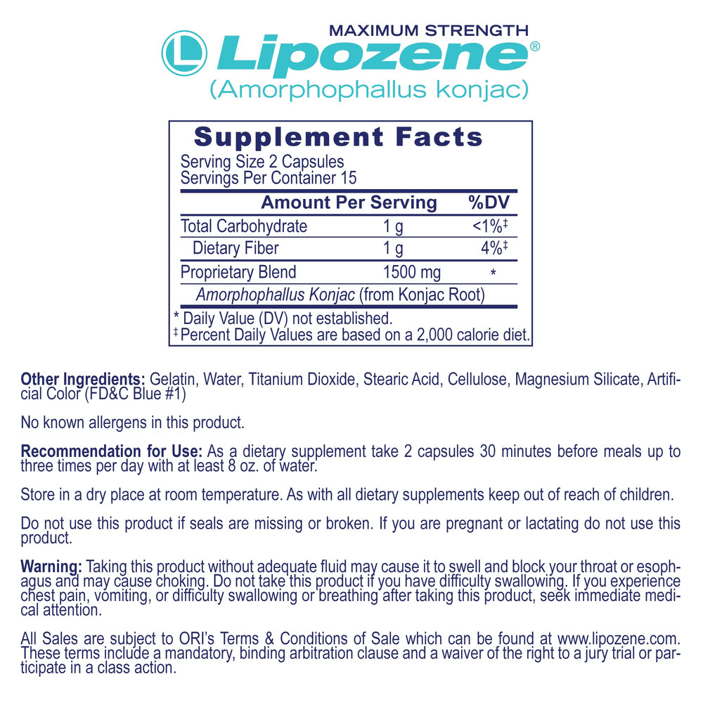 Hands taking Lipozene pills before meals