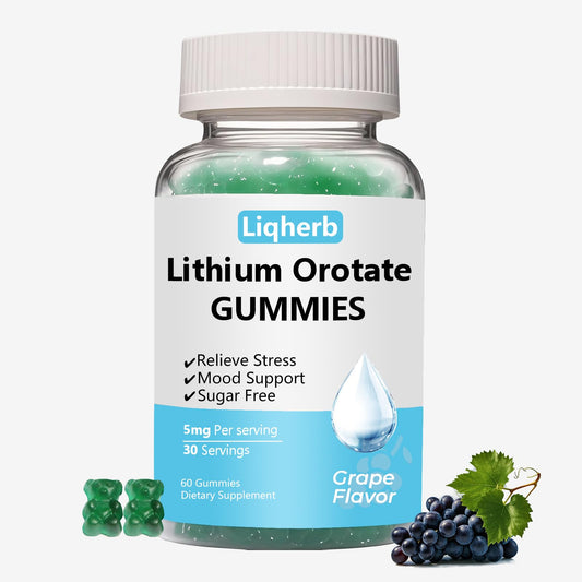 Liqherb Lithium Orotate 5mg Gummies packaging for mood support