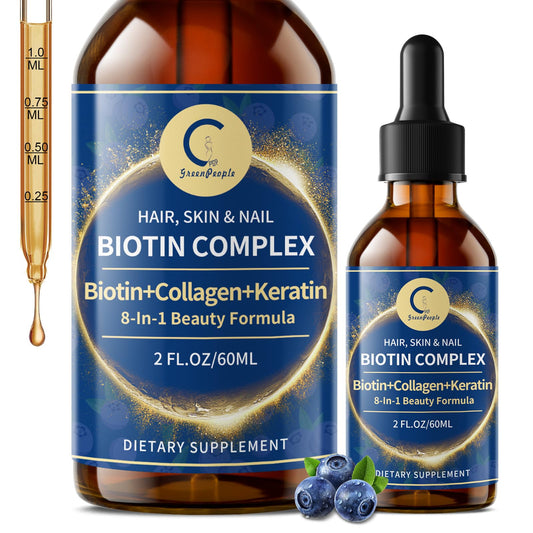 Liquid Biotin & Collagen Drops bottle with 2 fl oz