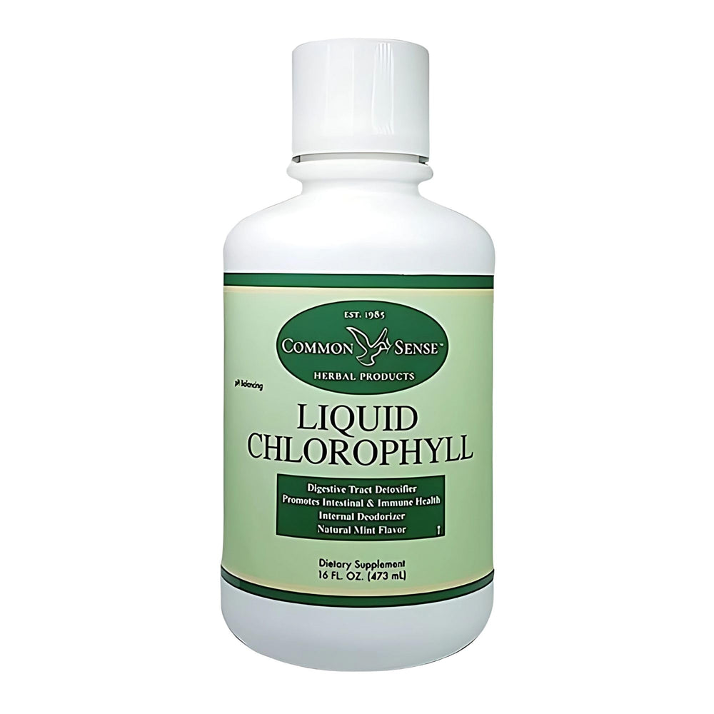 Front view of Liquid Chlorophyll 16oz mint bottle