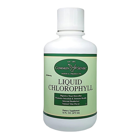 Front view of Liquid Chlorophyll 16oz mint bottle