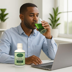 Chlorophyll label with ingredients and nutrition facts