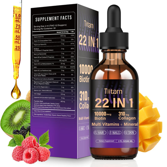 Liquid collagen, biotin and hyaluronic acid bottle (60ml)