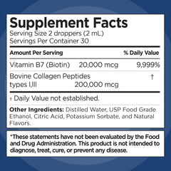 Open bottle of collagen biotin drops with dropper