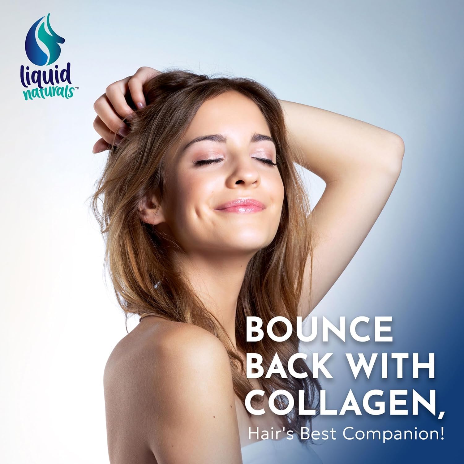 Pouring liquid biotin collagen drops into a glass