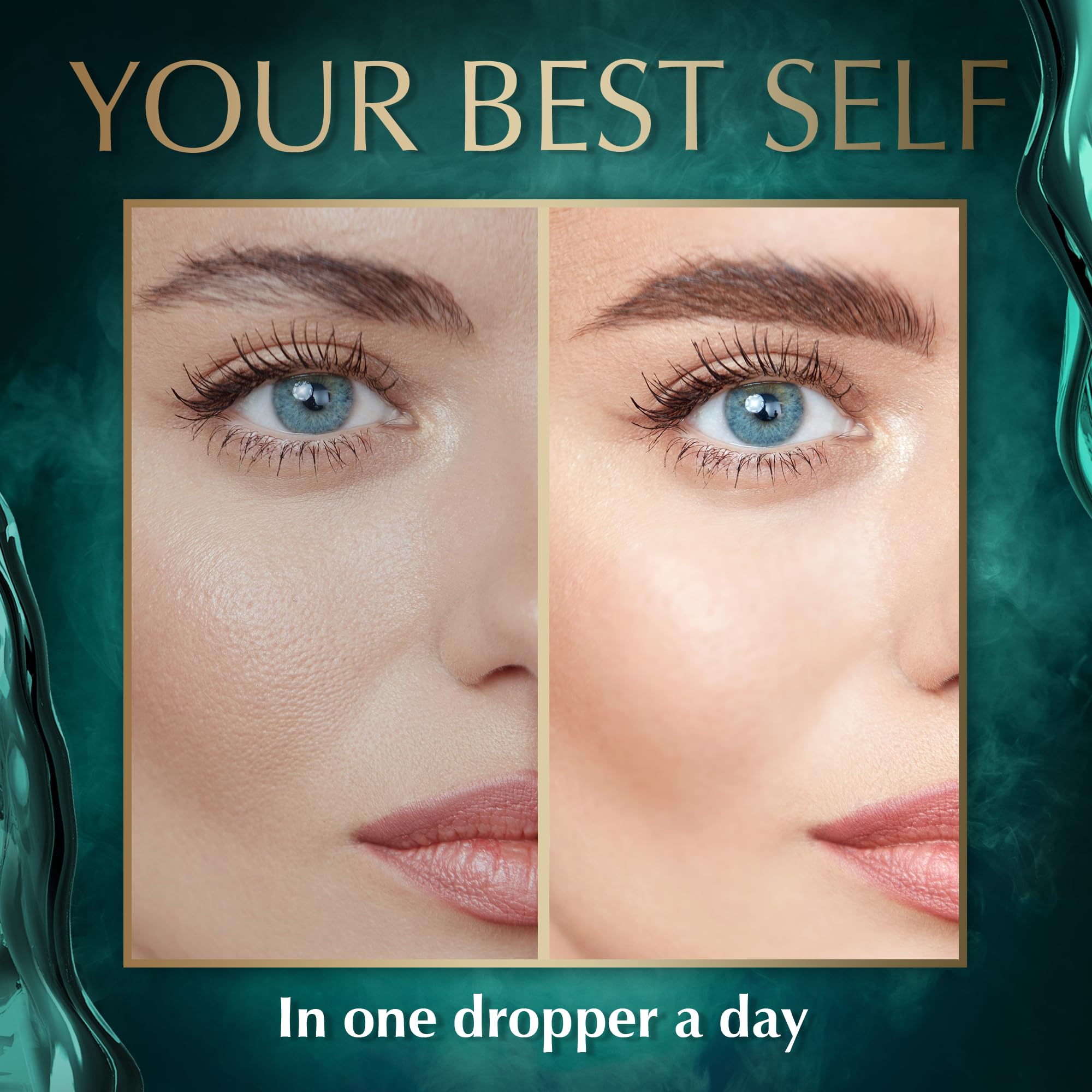 Dropper dispensing collagen with biotin under the tongue