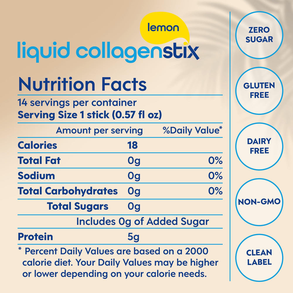 Pack of 14 Lemon Liquid Collagen Stix